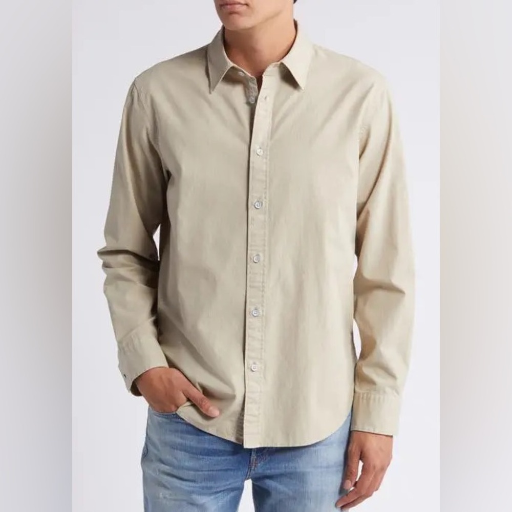 rag & bone Men's Light Tan Button-Down Shirt